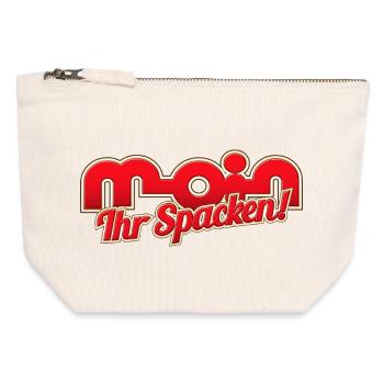 Moin ihr Spacken! - Canvas Reißverschluss-Täschchen (12 x 13 cm) - Naturweiß - Vorne