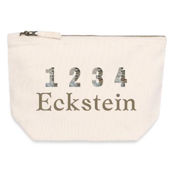 1,2,3,4 Eckstein - Wortschätze - vergessene Wörter - Canvas Reißverschluss-Täschchen (12 x 13 cm) - Naturweiß - Vorne
