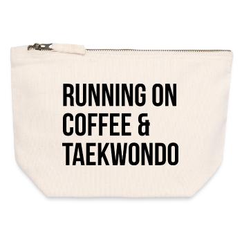 Taekwondo - Pochette zippée en toile 12 x 13 cm - blanc naturel - Devant
