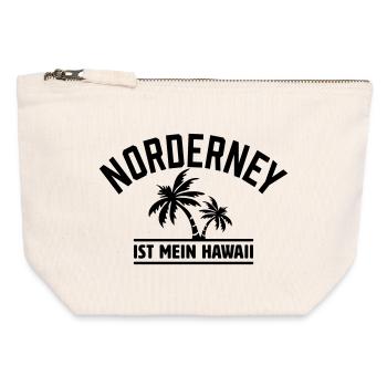 Norderney est mon Hawaï - Pochette zippée en toile 12 x 13 cm - blanc naturel - Devant