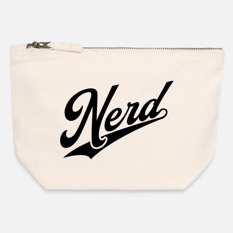 NERDY forever - NERD retro black - Canvas Zip Pouch 12 x 13 cm - nature