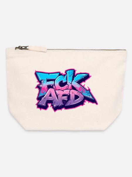 Graffiti Antifa Statement - Canvas Reißverschluss-Täschchen (12 x 13 cm) - Naturweiß