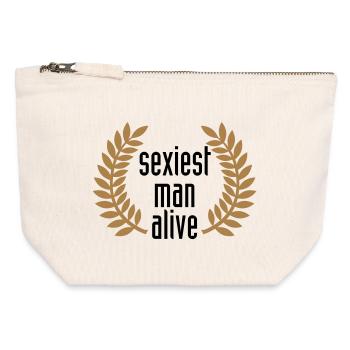 sexiest man alive - Canvas Reißverschluss-Täschchen (12 x 13 cm) - Naturweiß - Vorne