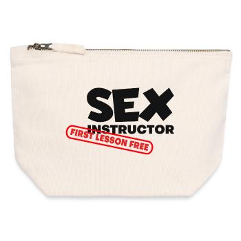 Sex Instruktor 1. Lektion kostenlos erste Lektion kostenlos # - Canvas Reißverschluss-Täschchen (12 x 13 cm) - Naturweiß - Vorne