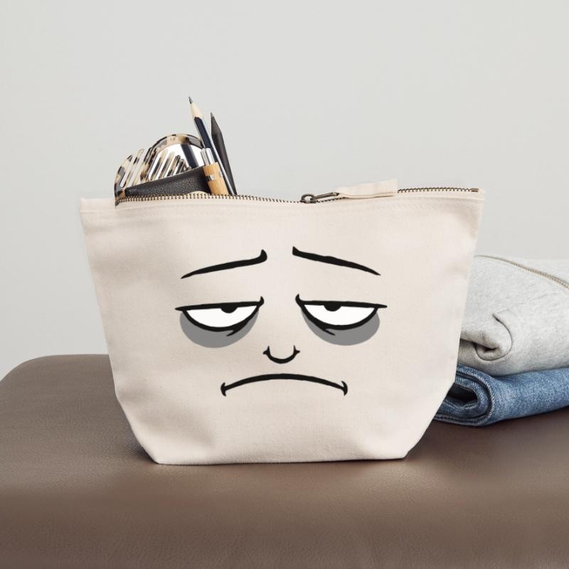 Grumpy sad disappointed face funny Canvas Zip Pouch 12 x 13 cm