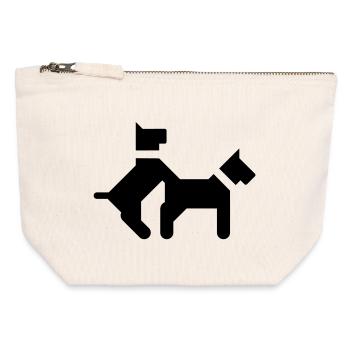 Fickende Hunde - Canvas Reißverschluss-Täschchen (12 x 13 cm) - Naturweiß - Vorne