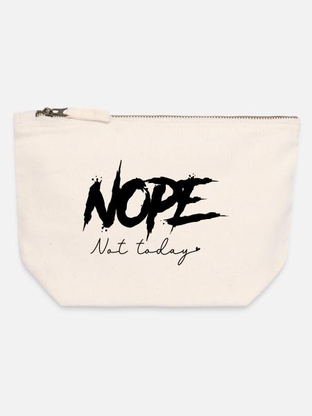 Nope - Not Today - Canvas Reißverschluss-Täschchen (12 x 13 cm) - Naturweiß