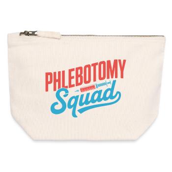 Escouade de Phlébotomie - Pochette zippée en toile 12 x 13 cm - blanc naturel - Devant