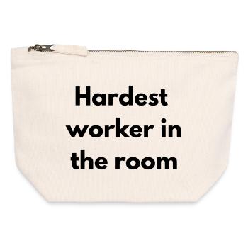 Hardest worker in the room - Canvas Zip Pouch 12 x 13 cm - nature - Front