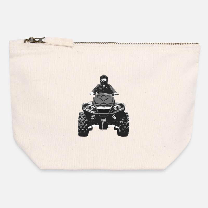 Quad 4x4 - Canvas Zip Pouch 12 x 13 cm - nature