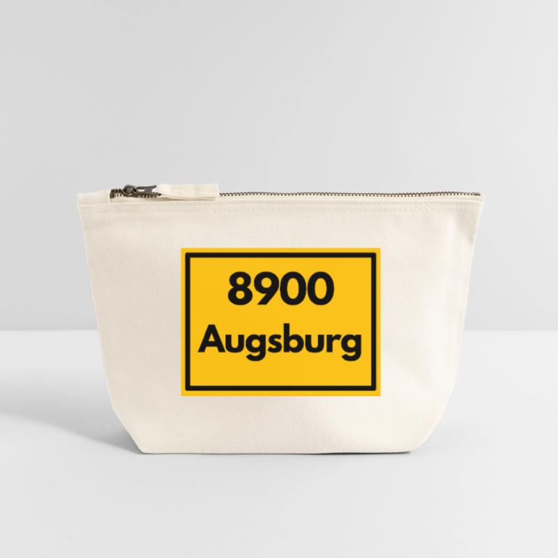 OLD POSTCODE POSTCODE RETRO 8900 AUGSBURG Canvas Zip Pouch 12 x 13 cm