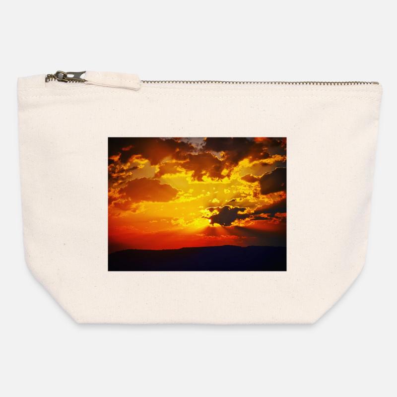 Sonnenuntergangsfeuerstrahlen - Canvas Reißverschluss-Täschchen (12 x 13 cm) - Naturweiß