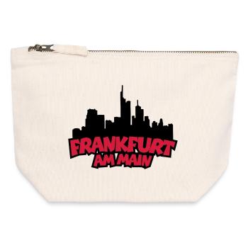 Francfort Skyline (Noir / Rouge) - Pochette zippée en toile 12 x 13 cm - blanc naturel - Devant