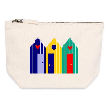 HOLIDAY. LONG LIVE THE HOLIDAYS. HOLIDAY. BEACH. SEA - Canvas Zip Pouch 12 x 13 cm - nature - Front