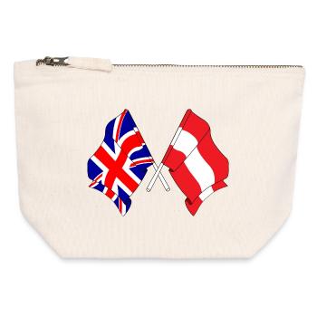 Flagge England, Flagge Österreich - Canvas Reißverschluss-Täschchen (12 x 13 cm) - Naturweiß - Vorne