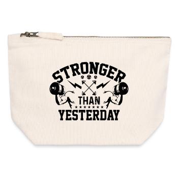 Stronger Than Yesterday - Canvas Zip Pouch 12 x 13 cm - nature - Front