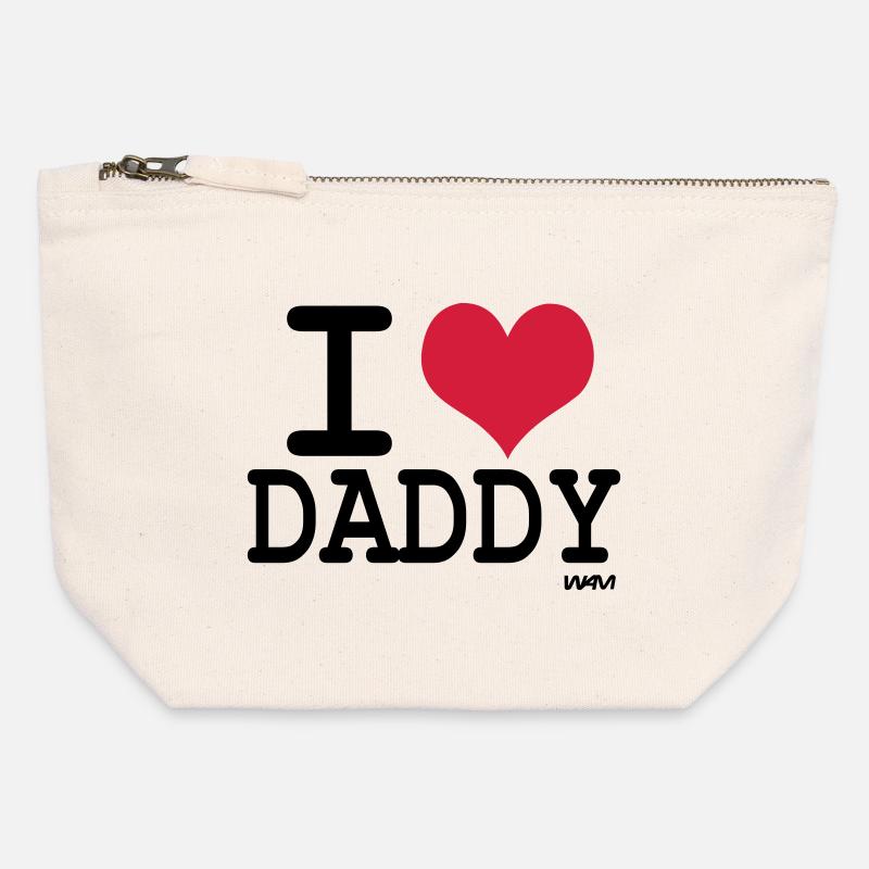 i love daddy by wam - Canvas Reißverschluss-Täschchen (12 x 13 cm) - Naturweiß
