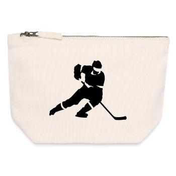 Hockey - Pochette zippée en toile 12 x 13 cm - blanc naturel - Devant