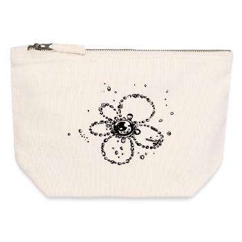 Water splash, Flower of water drops. - Canvas Zip Pouch 12 x 13 cm - nature - Front
