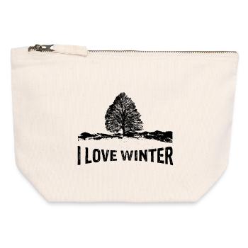 I love winter with a barren bath - Canvas Zip Pouch 12 x 13 cm - nature - Front