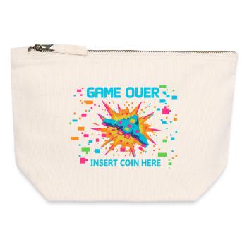 Game Over Neon Arcade Game - Canvas Reißverschluss-Täschchen (12 x 13 cm) - Naturweiß - Vorne