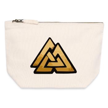 viking valknut wotan wotan knot - Canvas Zip Pouch 12 x 13 cm - nature - Front