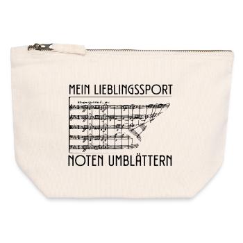 Mein Lieblingssport Noten Umblättern Orchester - Canvas Reißverschluss-Täschchen (12 x 13 cm) - Naturweiß - Vorne