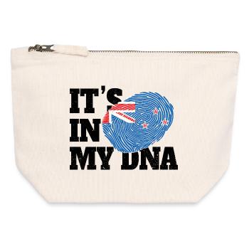 C’est dans mon ADN Gènes néo-zélandais drôles NZ - Pochette zippée en toile 12 x 13 cm - blanc naturel - Devant