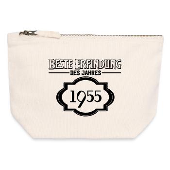 Beste Erfindung des Jahres 1955 Geschenk - Canvas Reißverschluss-Täschchen (12 x 13 cm) - Naturweiß - Vorne