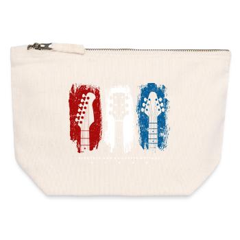 Flag Trio Guitars Grunge - Canvas Zip Pouch 12 x 13 cm - nature - Front