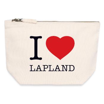 J’ADORE LA LAPONIE - Pochette zippée en toile 12 x 13 cm - blanc naturel - Devant