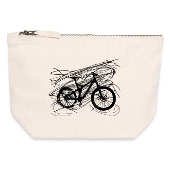 Bicycle Line Art - Canvas Zip Pouch 12 x 13 cm - nature - Front