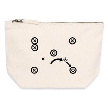 Stratégie des entraîneurs tactiques de football - Pochette zippée en toile 12 x 13 cm - blanc naturel - Devant