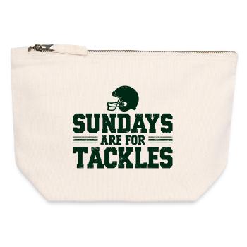 Sundays are for Tackles Football Fan Sport - Canvas Zip Pouch 12 x 13 cm - nature - Front