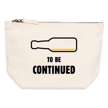 To Be Continued (Bier / Bierchen ( POS 2C) - Canvas Reißverschluss-Täschchen (12 x 13 cm) - Naturweiß - Vorne