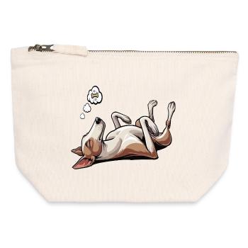 Podenco Podencos Podencoliebhaber Podencobesitzer - Canvas Reißverschluss-Täschchen (12 x 13 cm) - Naturweiß - Vorne