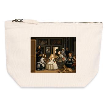 Pixelierte Las Meninas - Canvas Reißverschluss-Täschchen (12 x 13 cm) - Naturweiß - Vorne