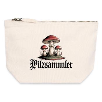 Mystische Pilzlandschaft Wald Motiv - Canvas Reißverschluss-Täschchen (12 x 13 cm) - Naturweiß - Vorne