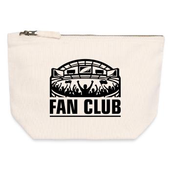 Stade du Fan Club - Pochette zippée en toile 12 x 13 cm - blanc naturel - Devant