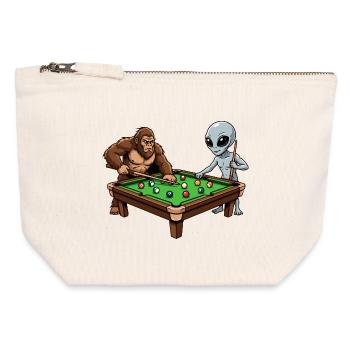 Billard Profi Design – Snooker & Pool Billard - Canvas Reißverschluss-Täschchen (12 x 13 cm) - Naturweiß - Vorne