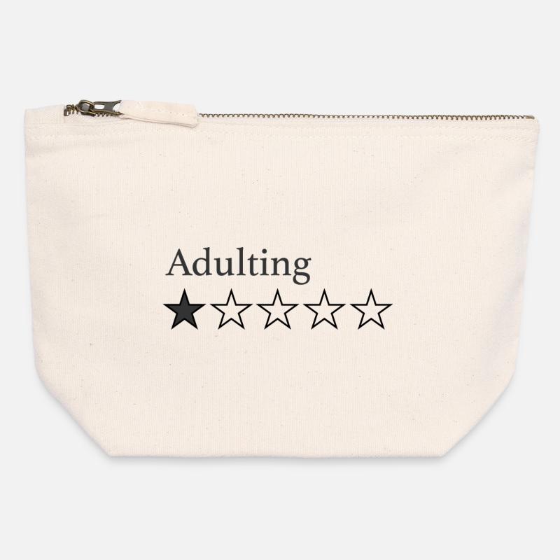 Adulting Star Emblem - Canvas Zip Pouch 12 x 13 cm - nature