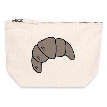 Croissant - Canvas Reißverschluss-Täschchen (12 x 13 cm) - Naturweiß - Vorne