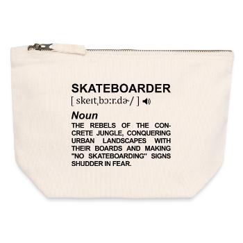 Skateboarder Definition - Canvas Zip Pouch 12 x 13 cm - nature - Front