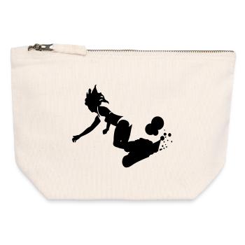Planche à neige - Pochette zippée en toile 12 x 13 cm - blanc naturel - Devant