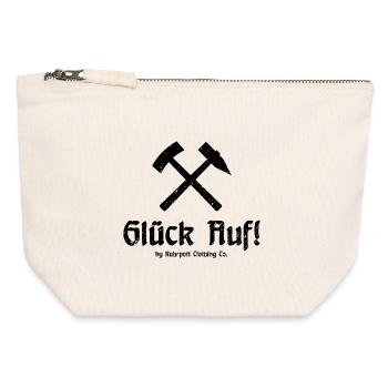 Bonne chance! - Ruhrpott - Zeche - Zollverein - Pochette zippée en toile 12 x 13 cm - blanc naturel - Devant