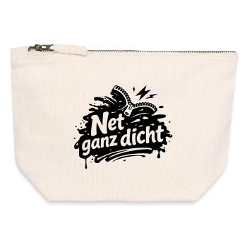 Net ganz dicht - Canvas Reißverschluss-Täschchen (12 x 13 cm) - Naturweiß - Vorne