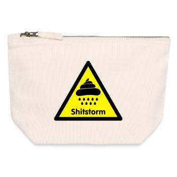 achtung shitstorm / flamewaer [2 color] - Canvas Reißverschluss-Täschchen (12 x 13 cm) - Naturweiß - Vorne