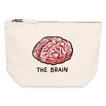 THE BRAIN - Canvas Reißverschluss-Täschchen (12 x 13 cm) - Naturweiß - Vorne