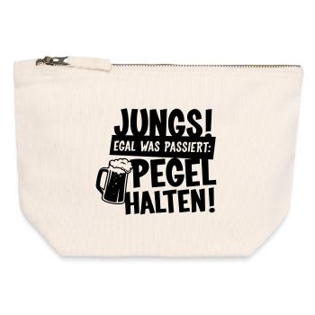 Jungs Pegel halten Sauftour - Canvas Reißverschluss-Täschchen (12 x 13 cm) - Naturweiß - Vorne