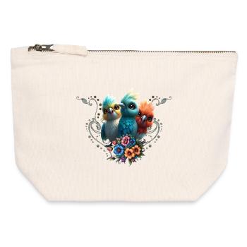 The Happy Bird Gang - Canvas Zip Pouch 12 x 13 cm - nature - Front